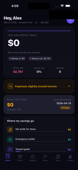 FlowMoney dashboard